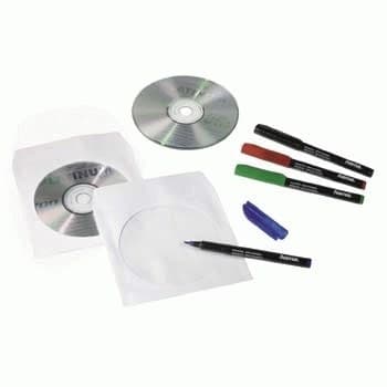 Hama CD/DVD Paper Sleeves, White - Pack of 100 - Image 2