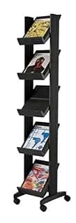 PaperFlow Single Sided Literature Display, Mobile Corner Unit, 5 Shelves, 13.78x15.17x66 Inches, Black (259N.01) (B004HWFZUC) - Image 2