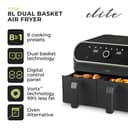 Tower Elite T17194 Dual Basket Air Fryer with Digital Control Panel, Match Cook & Smart Finish Functions, 8 Cooking Presets, Vortx Technology, 8L, 1700W - Graphite thumbnail 2