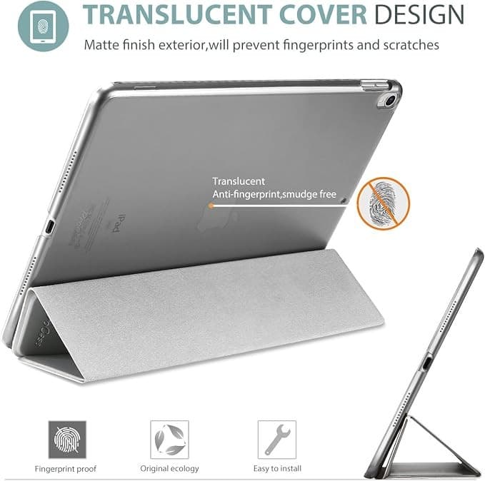 Foxwood Collection Folio Stand Case for iPad Air 2019 iPad Pro 10.5 Apple Pencil 2 Slot Grey - Image 3