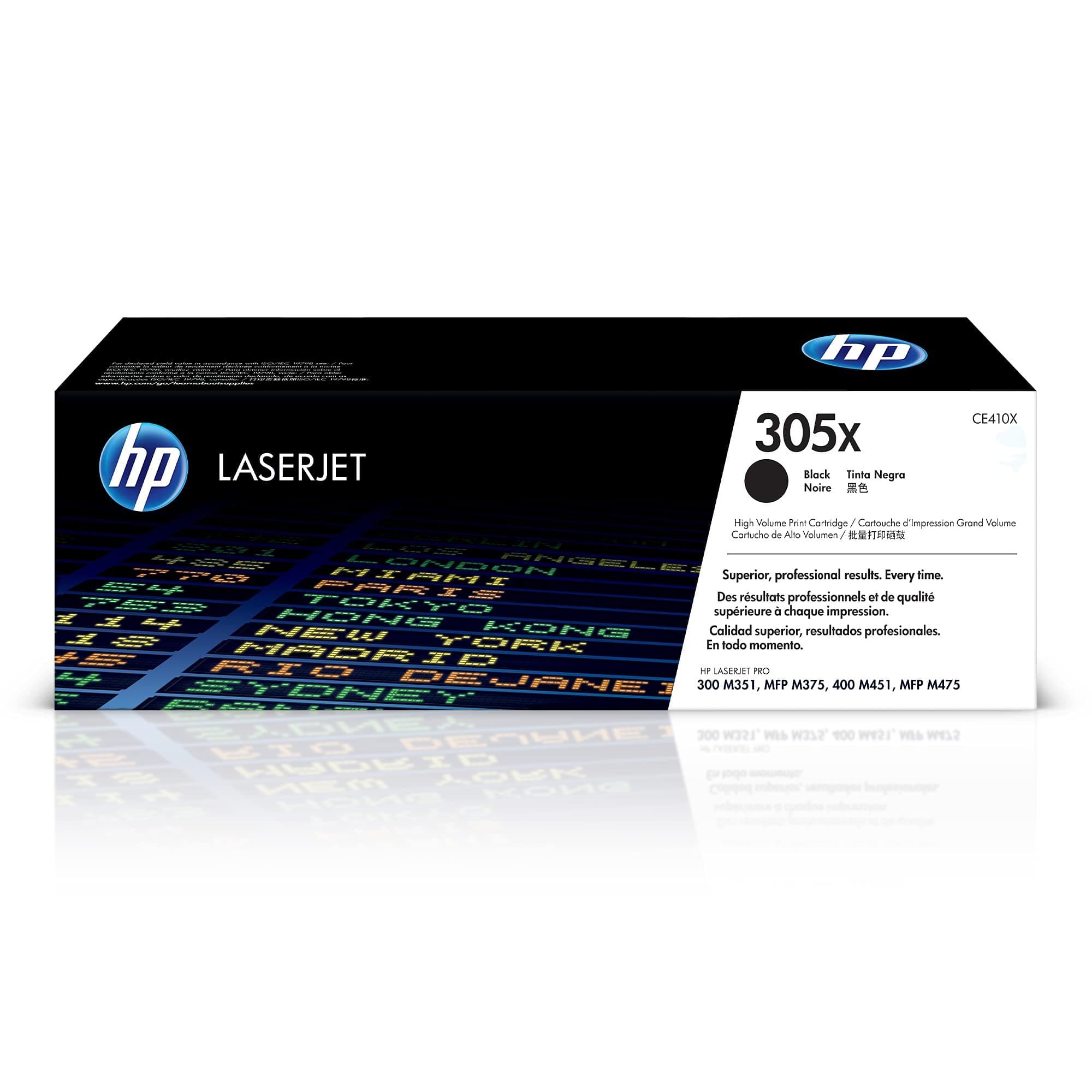 HP CE410X 305X High Yield Original LaserJet Toner Cartridge - Black