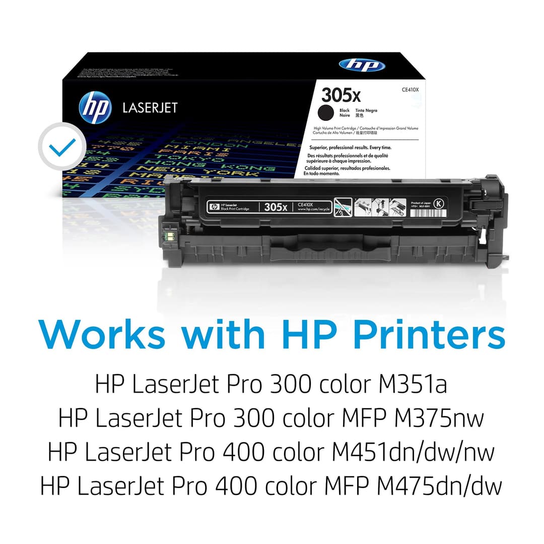 HP CE410X 305X High Yield Original LaserJet Toner Cartridge - Black - Image 2