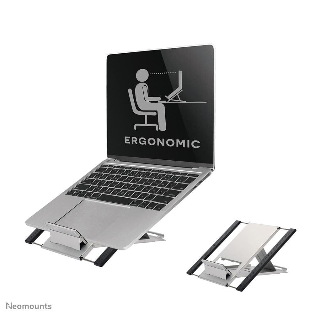 Neomounts NSLS100 Compact Foldable Laptop Stand 10-22 inch - Silver - Image 1