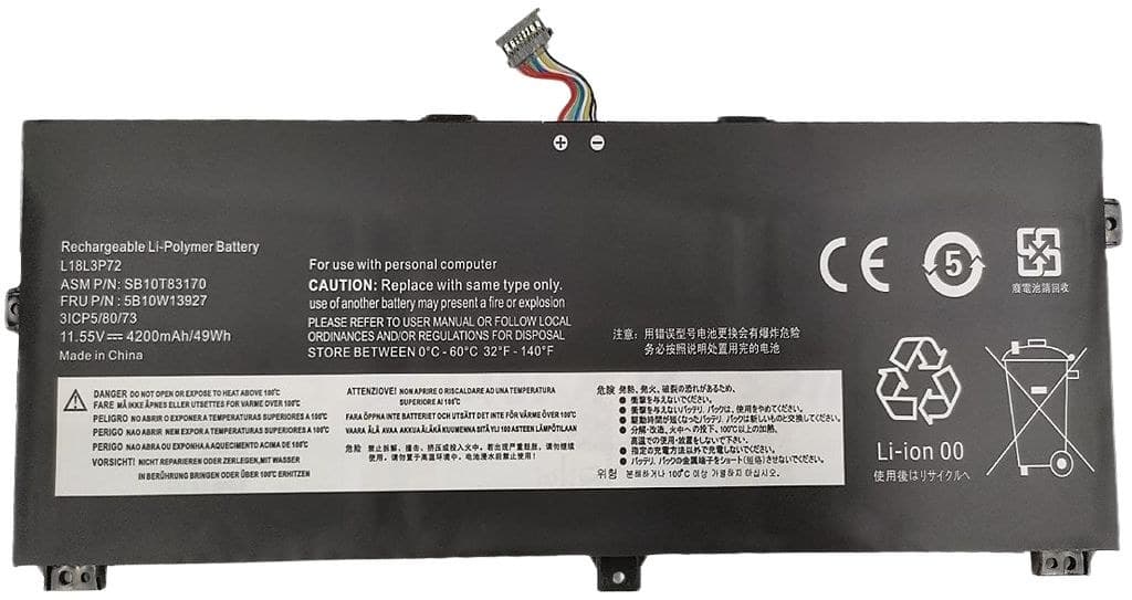 Laptop Battery for Lenovo ThinkPad X390 Yoga / X13 Yoga Gen 1 48.51Wh 11.55V 4200mAh Li-Polymer