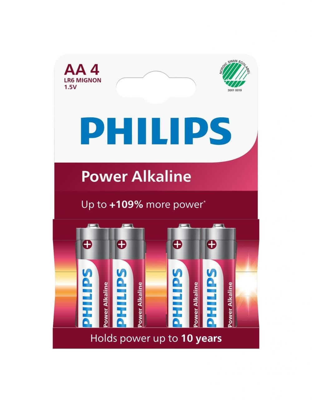 Philips Power Alkaline AA (LR6) 1.5V Batteries, Pack of 4 - Image 1
