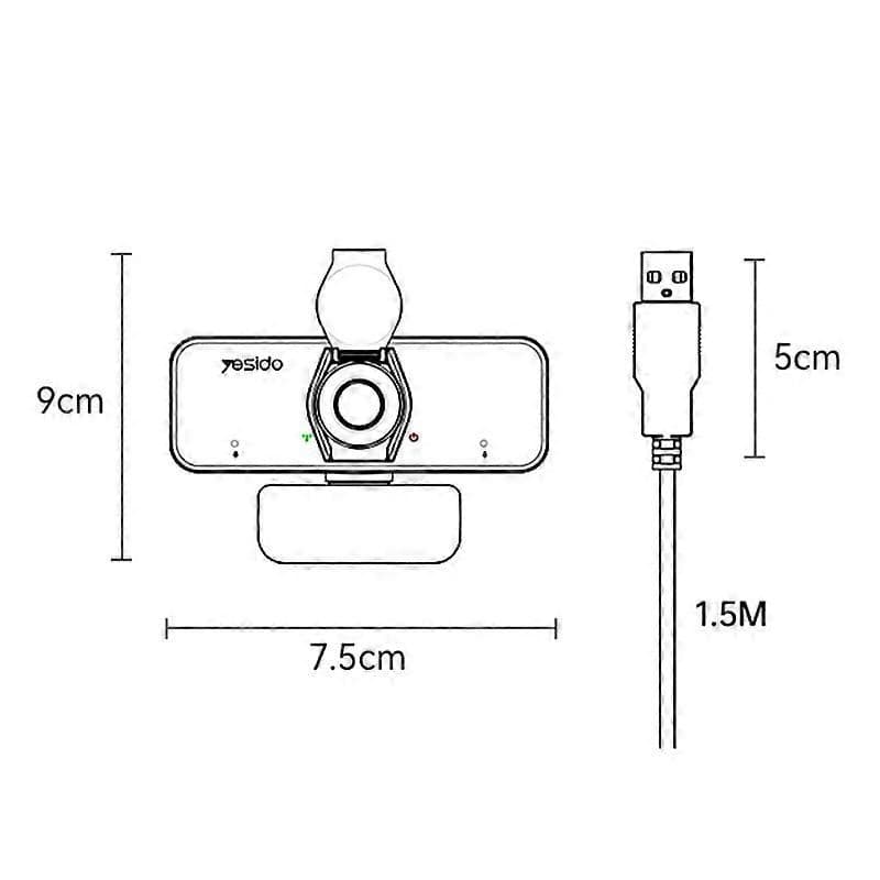 Yesido KM13 1080P 2.0MP USB Webcam – 1.5m Cable - Image 3