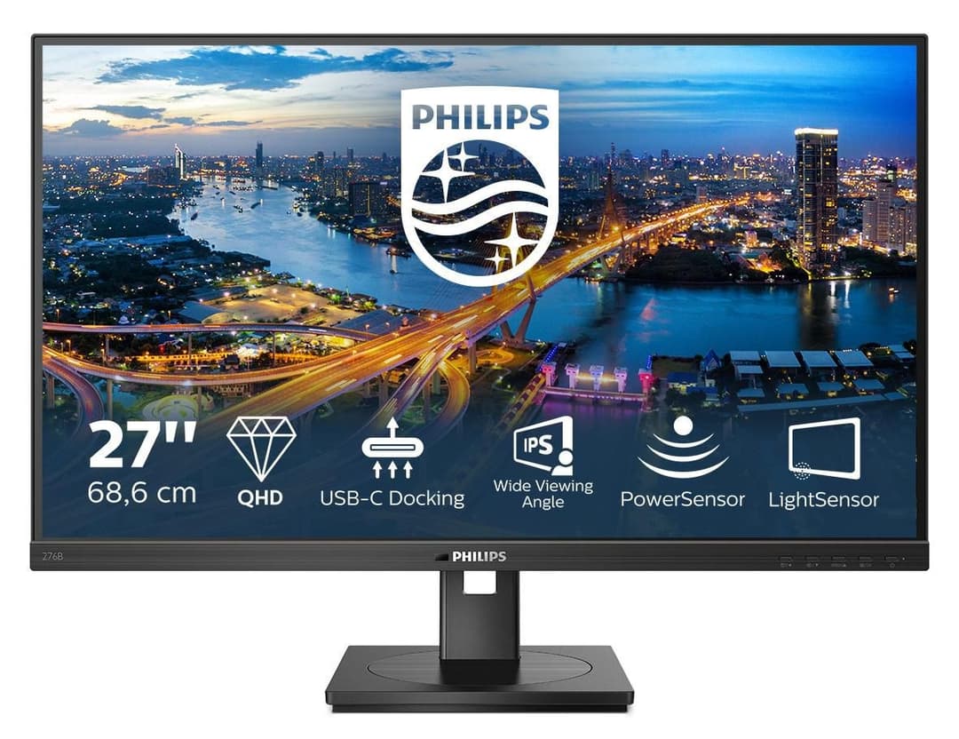 Philips 276B1/00 27" QHD IPS USB-C Docking Monitor (2560 x 1440, 75Hz) - Image 1