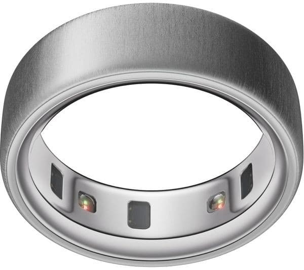 Oura Ring 4 Smart Ring - Brushed Silver, Size 14