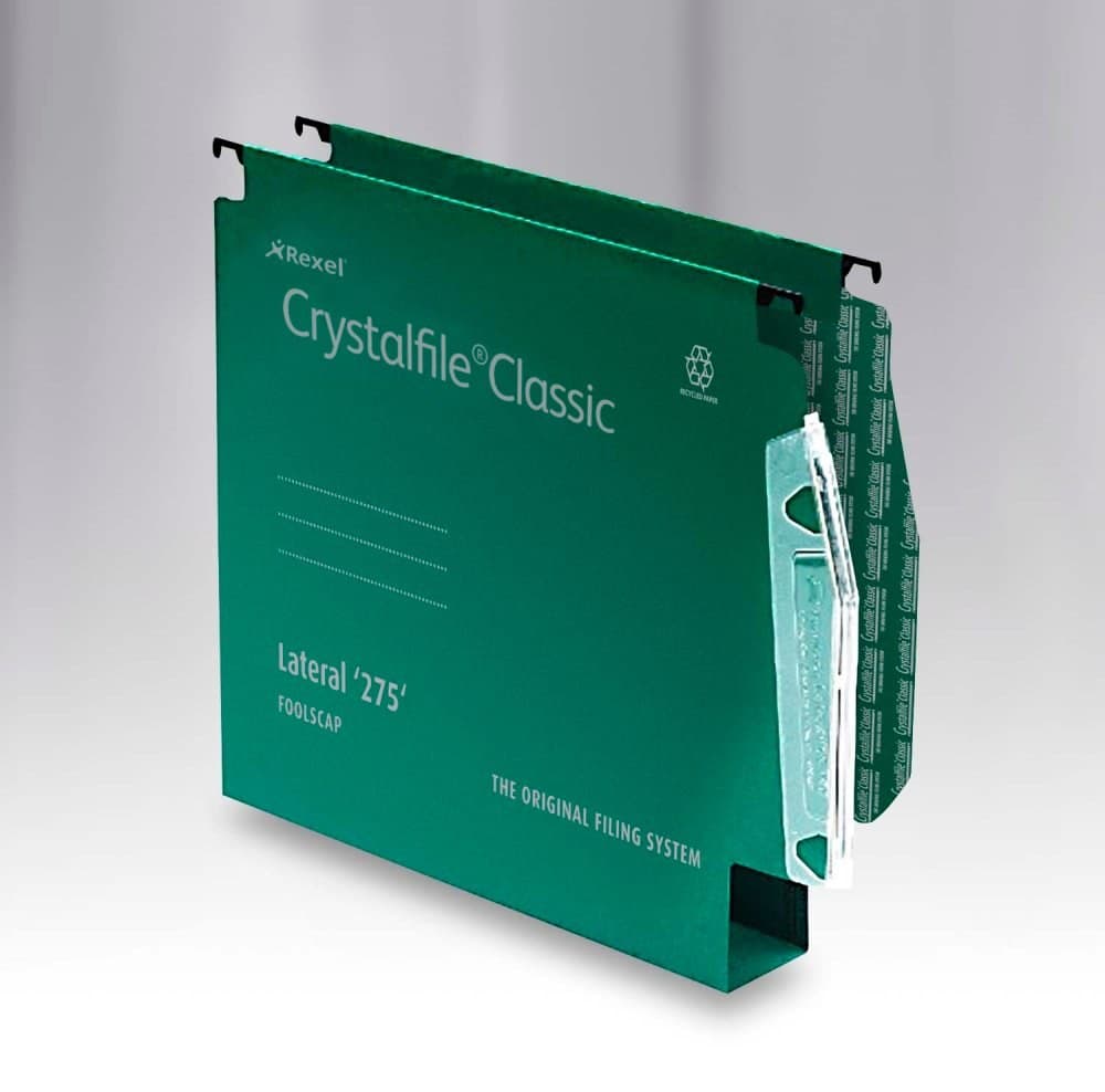 Rexel Crystalfile Classic '275' Lateral File 30mm Green (50) - Image 1