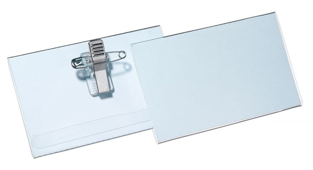Durable COMBI CLIP Budget Name Badge ID Holder & Inserts PK50 54x90mm - Image 1