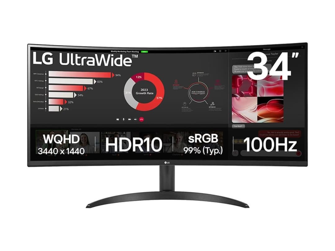 LG UltraWide 34WR50QK-B 34" Curved Monitor - Image 1