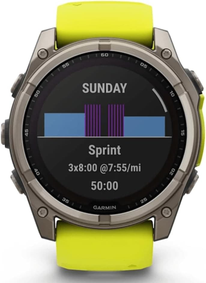 Garmin Fenix 8 51mm Solar Sapphire Titanium Smartwatch Amp Yellow/Graphite - Image 4