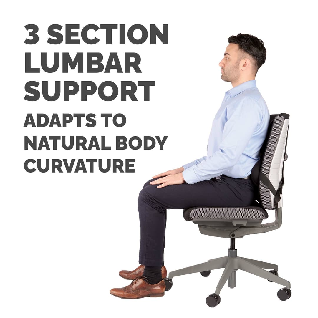 Fellowes Back Support for Office Chair - Professional Series Ultimate Back Support with Antibacterial Protection - H36.5 x W37.5 x D5.5cm - Image 4