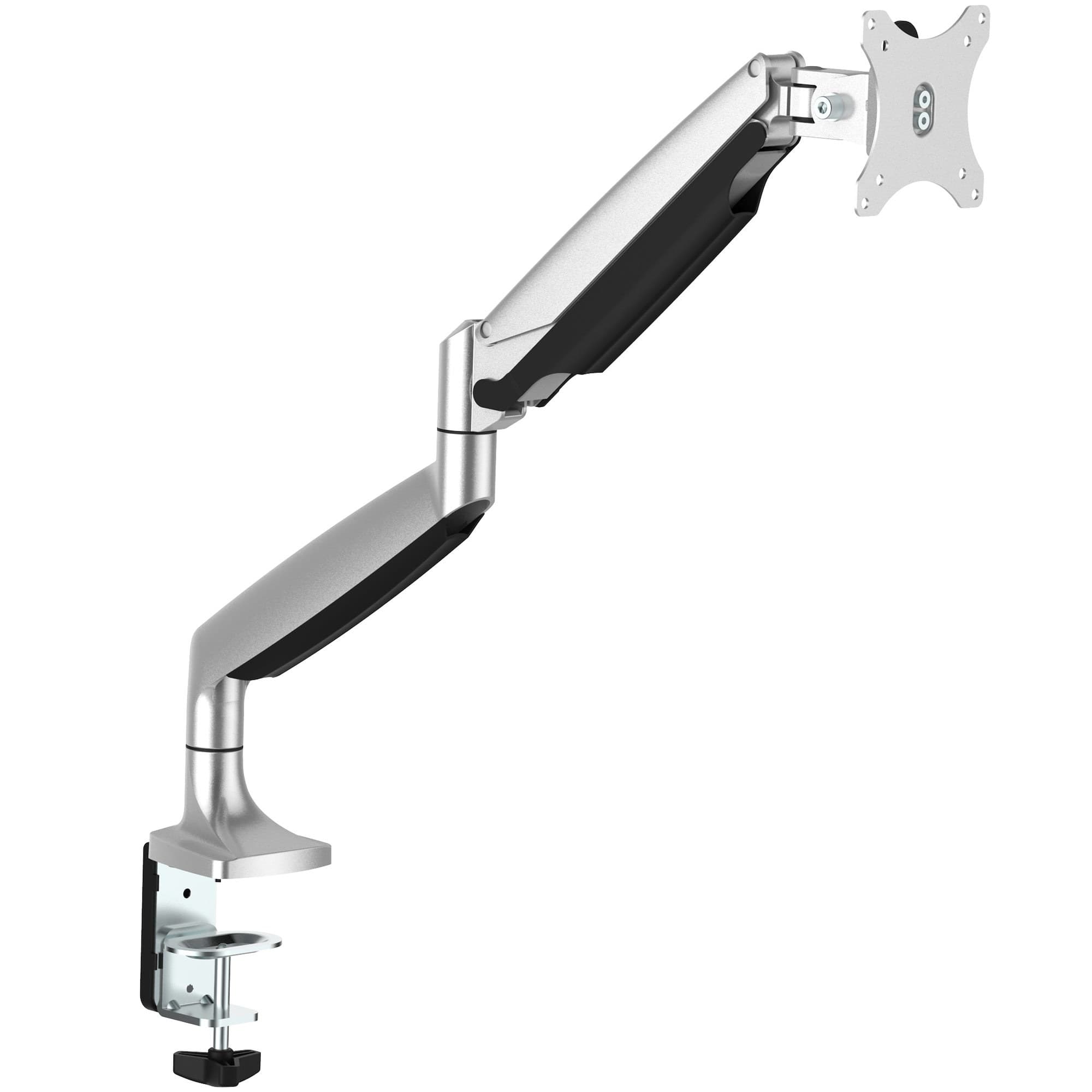 StarTech.com Heavy Duty Desk Mount Monitor Arm - Single VESA Display up to 9kg, Full Motion, Height Adjustable, Aluminium, C-Clamp/Grommet - Silver