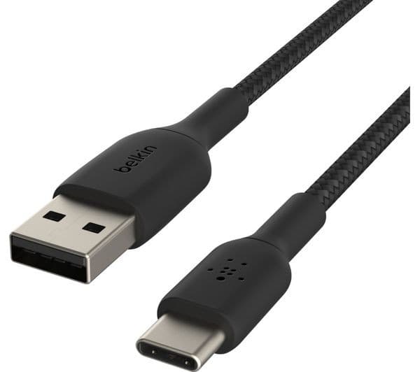 Belkin Braided USB-C to USB-A Cable 1m Black - Image 2