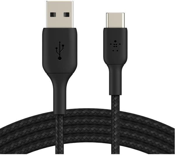 Belkin Braided USB-C to USB-A Cable 1m Black - Image 3