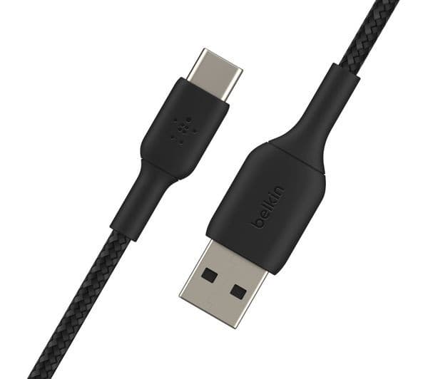 Belkin Braided USB-C to USB-A Cable 1m Black - Image 4