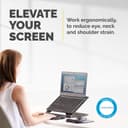 Fellowes Designer Suites Laptop Riser - Adjustable Laptop Stand with 4 Height Positions (88-184mm) and 0-30 Degree Angle Tilt - For Laptops Up To 17", Max Weight 11.3kg - Black thumbnail 2