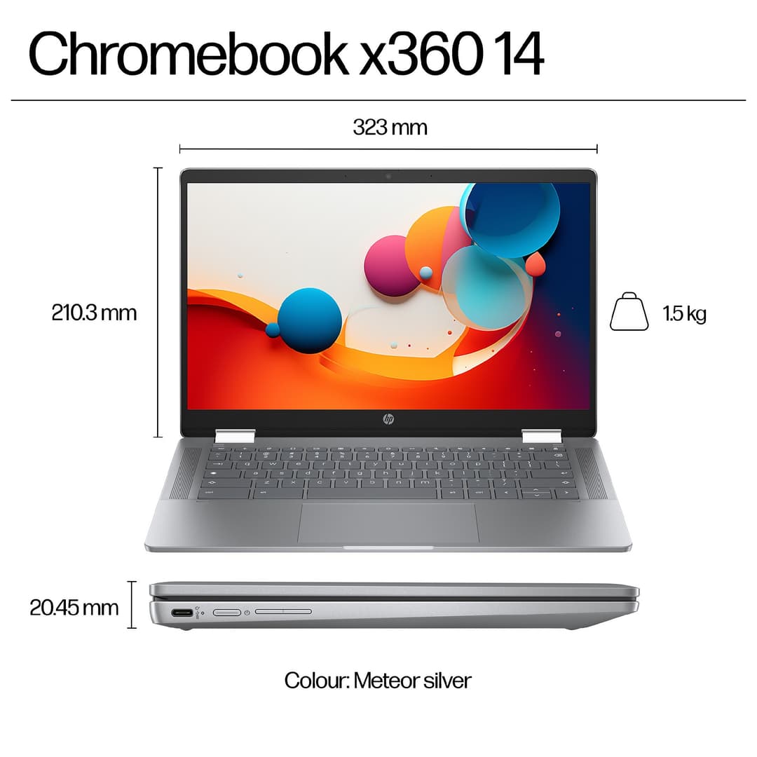 HP Chromebook x360 14b-cd0003na Intel® Core i3-N305 8GB RAM 128GB UFS 14" Touchscreen Full HD ChromeOS 2-in-1 Laptop - Image 2