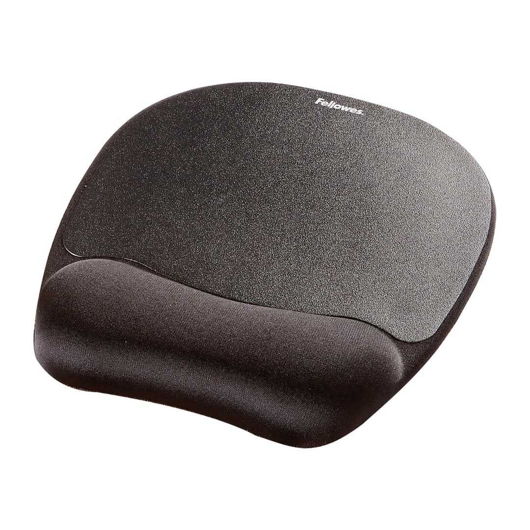 Fellowes Memory Foam Mouse Mat with Wrist Rest - Black - Image 1