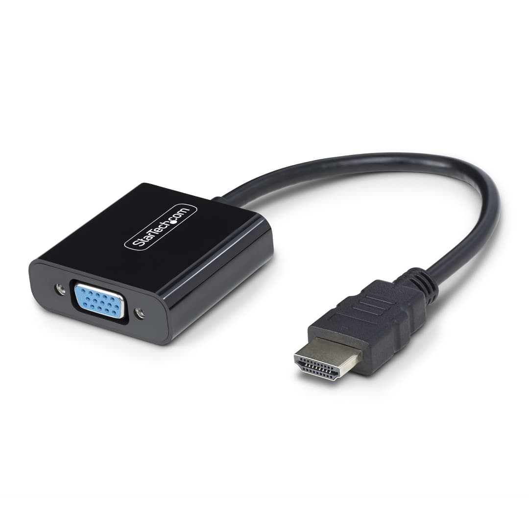 StarTech.com HDMI to VGA Adapter, Active Video Converter For Laptop/Desktop, 1920x1080 (1080p), HDMI Source to VGA Monitor/Display/Projector - Image 1