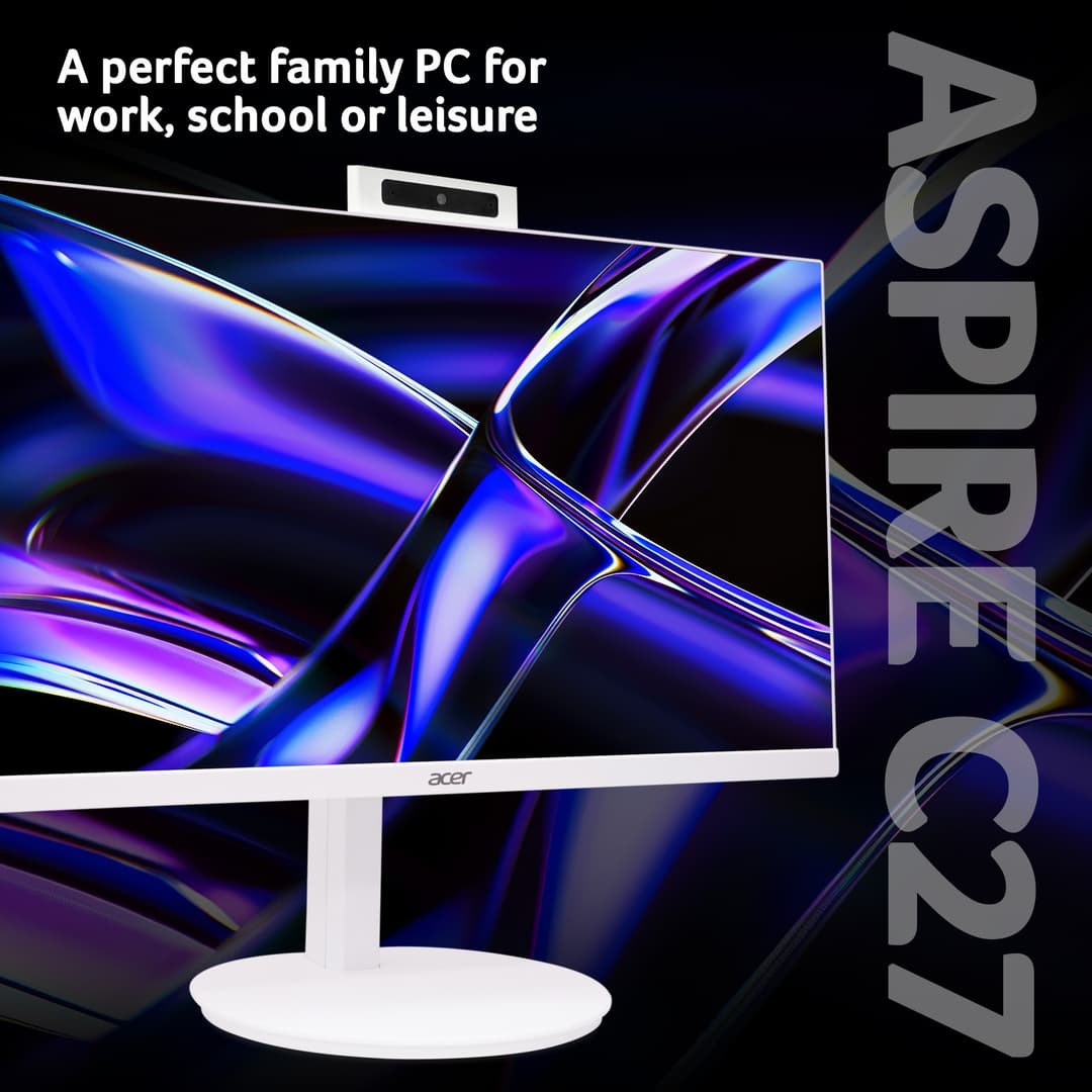 Acer Aspire C27-A Intel Core i7-1355U 8GB RAM 1TB SSD 27" Full HD Windows 11 Home All-in-One Desktop PC - White - Image 2