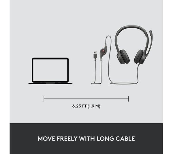LOGITECH H390 USB-A Wired Computer Headset with Noise-Cancelling Mic - Graphite - Image 8