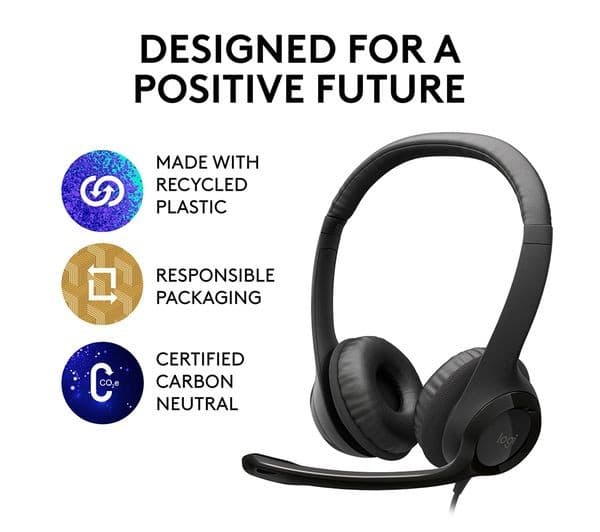 LOGITECH H390 USB-A Wired Computer Headset with Noise-Cancelling Mic - Graphite - Image 9