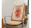SHARPER IMAGE 4-Node Shiatsu Back Massage Seat Topper with Heat - Cream & Brown thumbnail 2