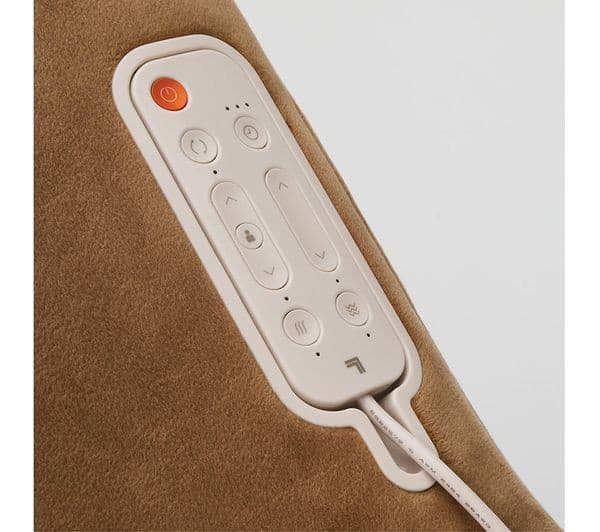 SHARPER IMAGE 4-Node Shiatsu Back Massage Seat Topper with Heat - Cream & Brown - Image 4