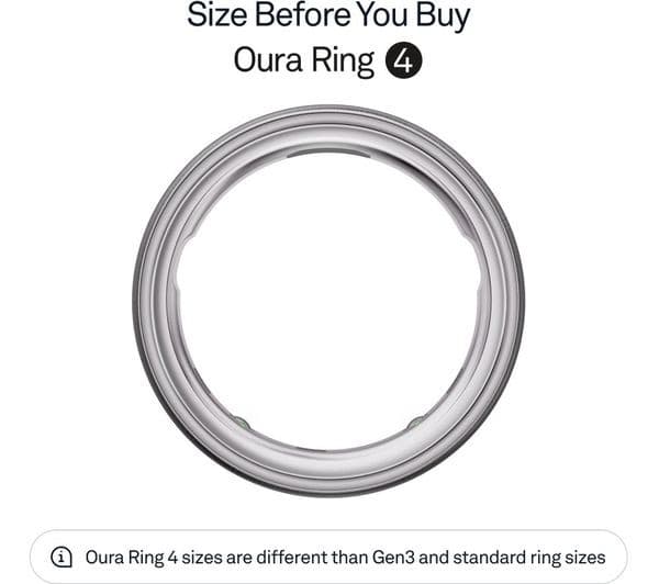 Oura Ring 4 Smart Ring - Brushed Silver, Size 8 - Image 2
