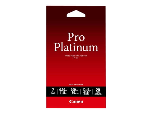 Canon Photo Paper Pro Platinum - photo paper - 20 sheet(s) - 100 x 150 mm - 300 g/m² - Image 1