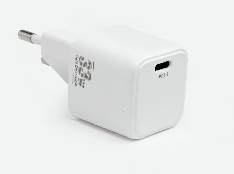 CoreParts 33W USB-C Nano Single Port GaN Charger, PD 3.0, EU Plug, White