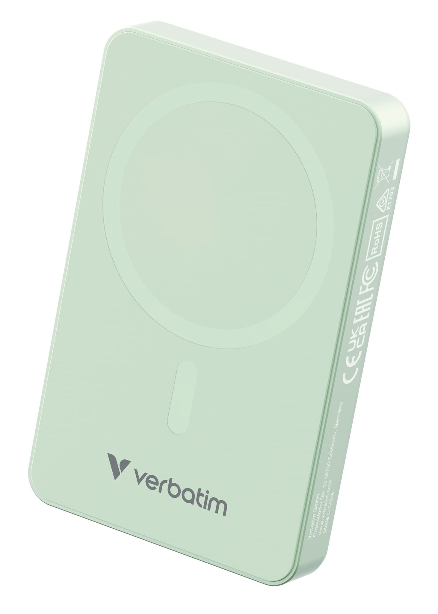 Verbatim Charge 'n' Go Essentials Magnetic Wireless Power Bank 10000 mAh Green