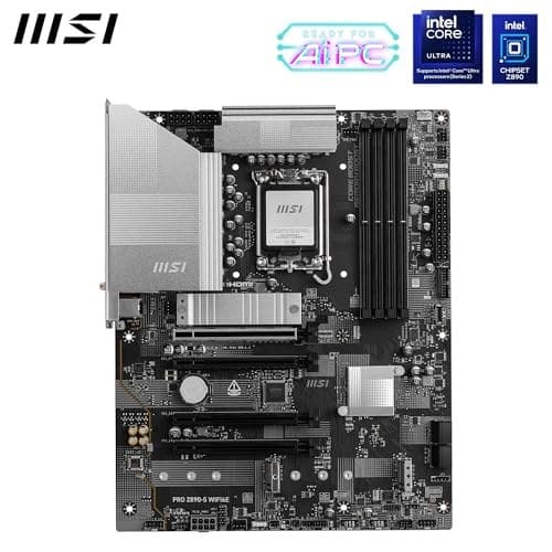 MSI PRO Z890-S WIFI6E Motherboard, ATX - Supports Intel Core Ultra Processors (Series 2), LGA 1851 - DDR5 Memory Boost (8800+ MT/s OC), PCIe 5.0 x16 & 4.0 x16, M.2 Gen5, Wi-Fi 6E, 2.5G LAN - Image 5