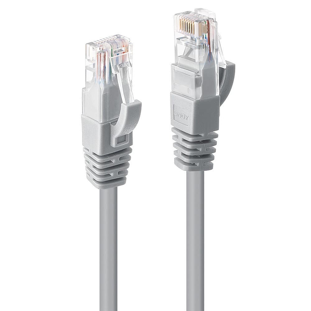 Lindy 0.3m Cat.6 U/UTP Ethernet Cable, Grey - Image 1