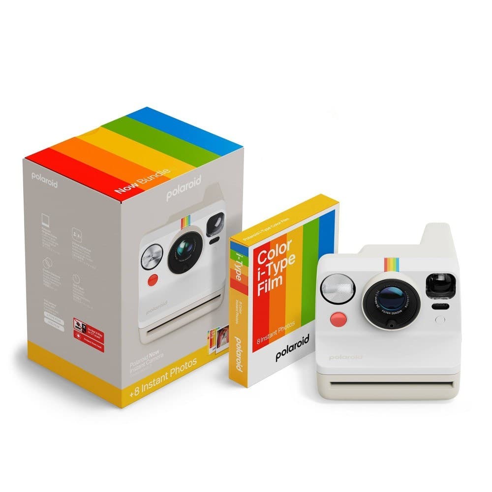 Polaroid Now Everything Bundle Gen 3 Film Camera - Pebble White: Automatic Focus & Flash - Image 1
