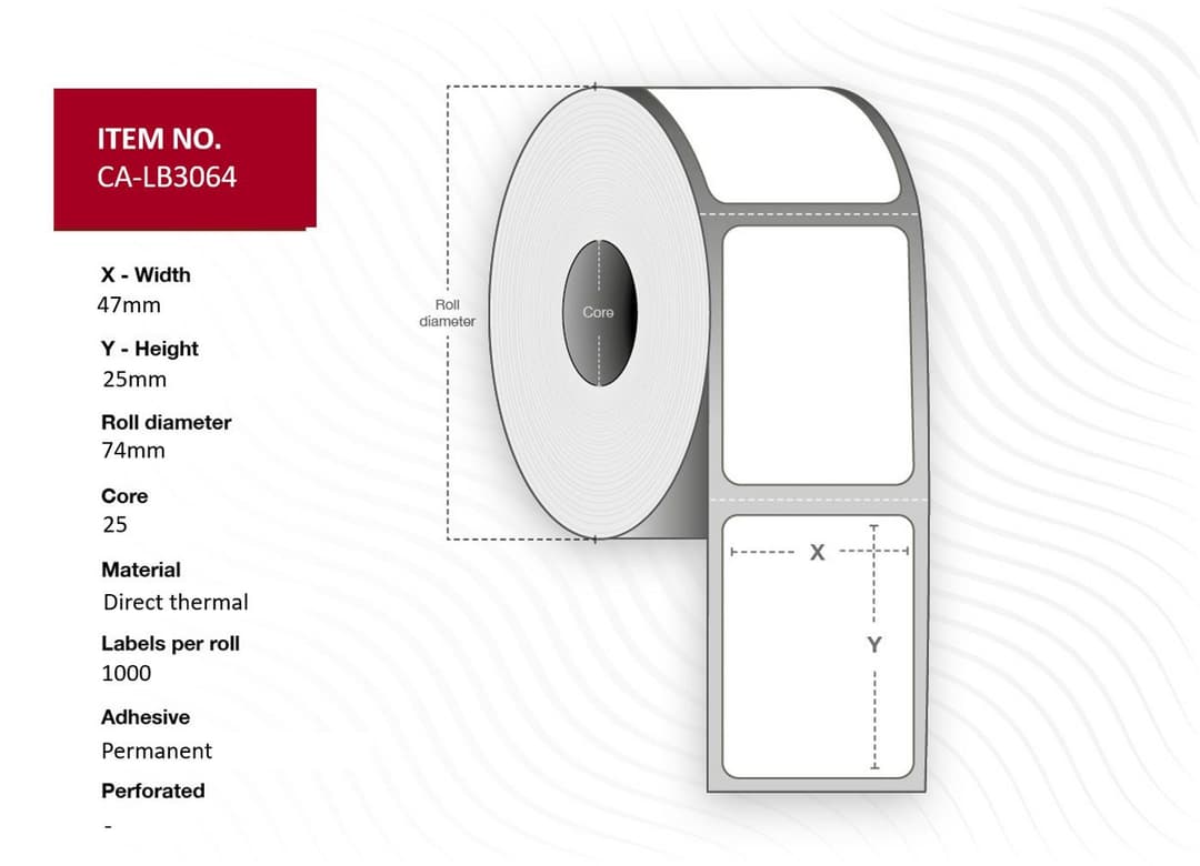 Label 47x25, Core 25, - Image 1