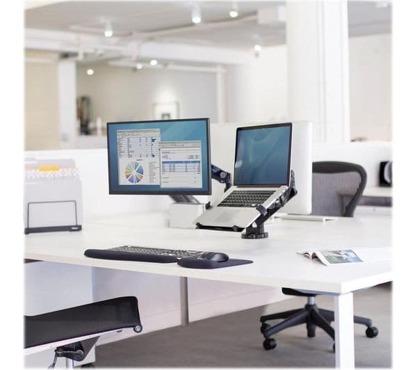 FELLOWES Platinum Series Dual Arm Full Motion 40" Monitor Desk Mount - Image 5