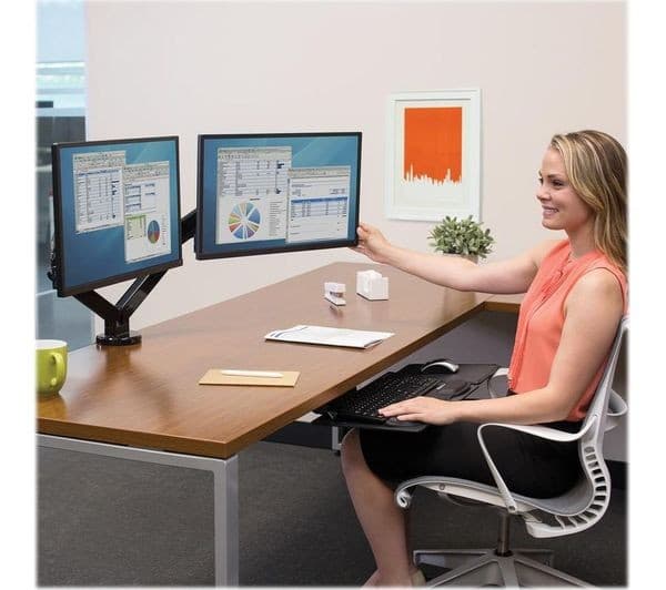 FELLOWES Platinum Series Dual Arm Full Motion 40" Monitor Desk Mount - Image 8