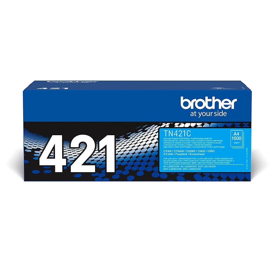Brother TN-421C Original Toner Cartridge - Cyan, 1 Pack, 1,800 Pages - Image 1
