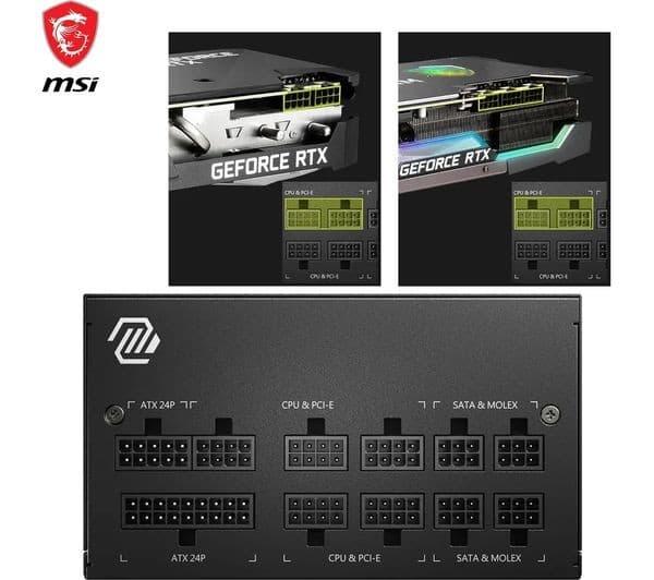 MSI MAG A650GL 650W Modular Power Supply Black - Image 2