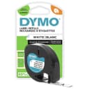 Dymo LetraTag Plastic Label Tape S0721660 (91221) - 12mm x 4m - Black on White thumbnail 1