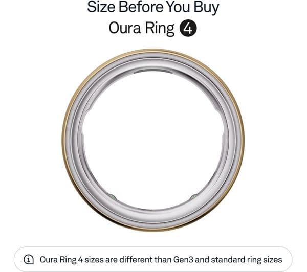 Oura Ring 4 Smart Ring - Gold, Size 8 - Image 4