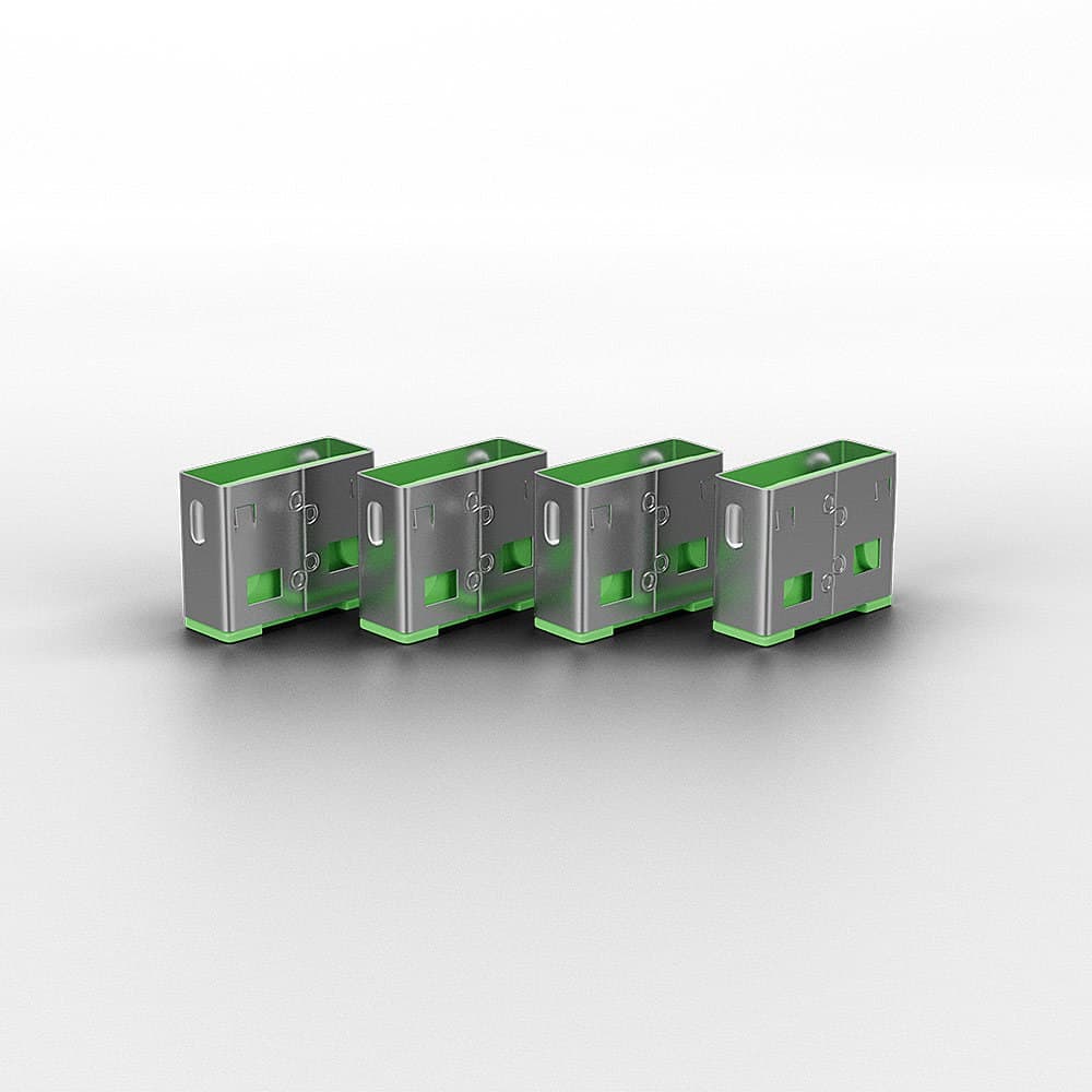 Lindy USB-A Port Blocker Extra Lock Pack (10x Locks, No Key) - Green - Image 2
