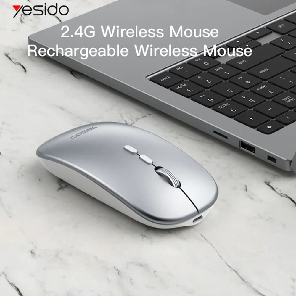Yesido 2.4GHz Wireless Rechargeable Mouse 1600 DPI 5-Button USB Mouse with 280mAh Battery – Black - Image 2
