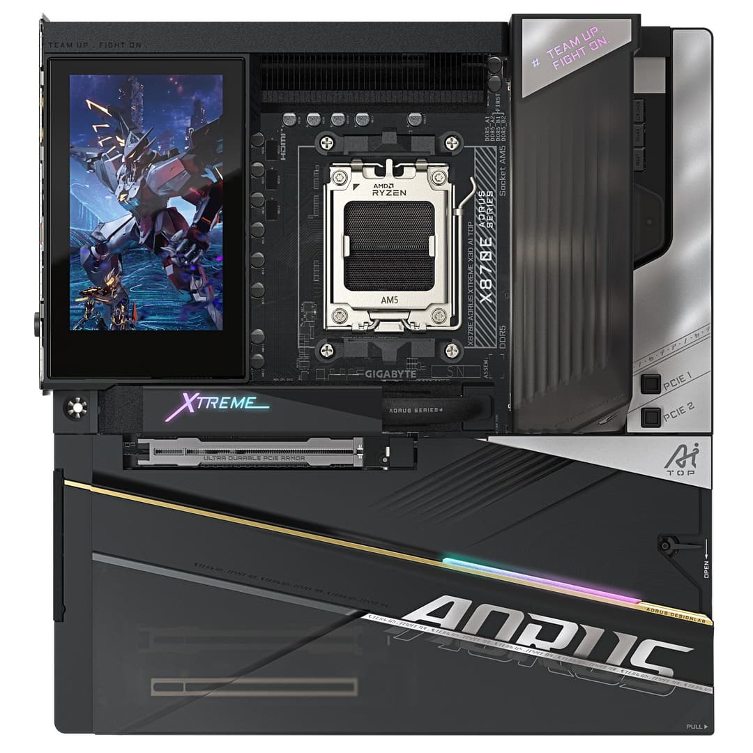 GIGABYTE X870E AORUS XTREME X3D AI TOP Motherboard - Supports AMD Ryzen 9000 Series CPUs, 24+2+2 phases VRM, up to 9000MHz DDR5 (OC), 2xPCIe 5.0 M.2 + 3xPCIe 4.0 M.2, WI-FI 7, 10GbE LAN, USB 4 - Image 2
