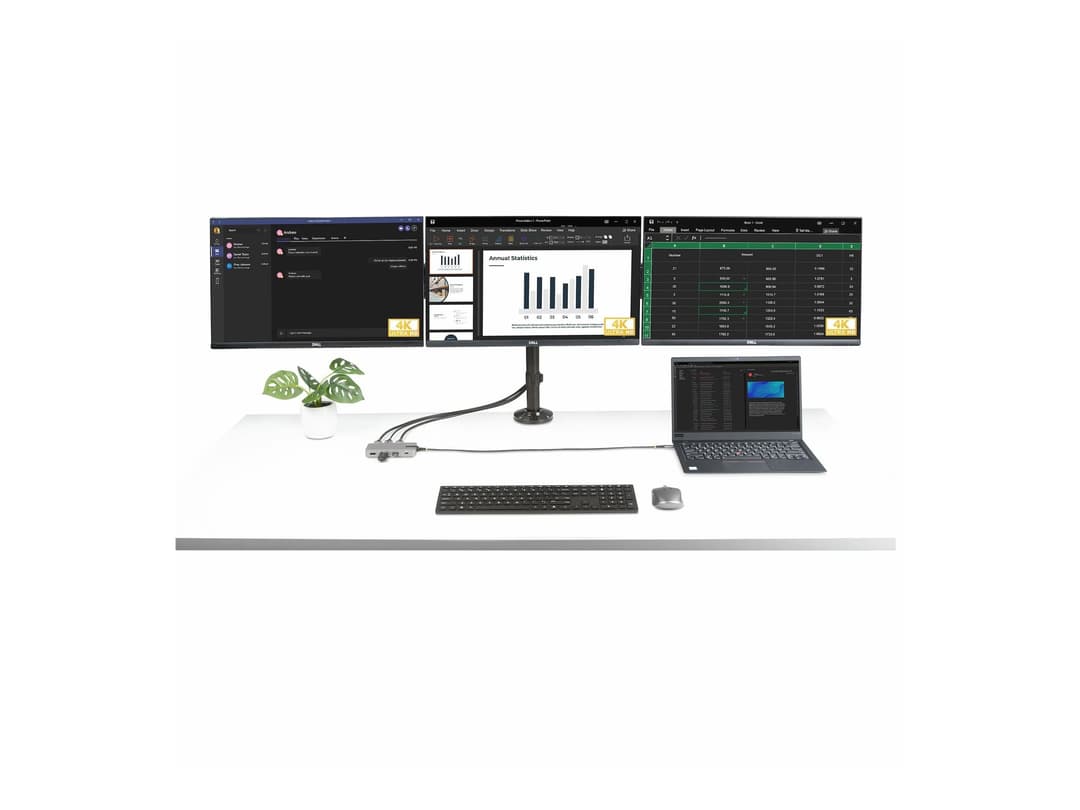 STARTECH 117B-USBC-MULTIPORT USB-C Triple-Monitor Docking Station Grey - Image 1
