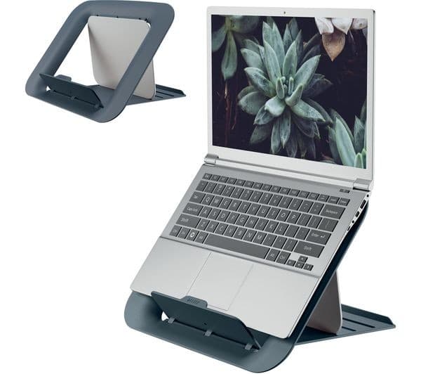 Leitz Ergo Cosy Adjustable Laptop Stand - Velvet Grey - Image 2