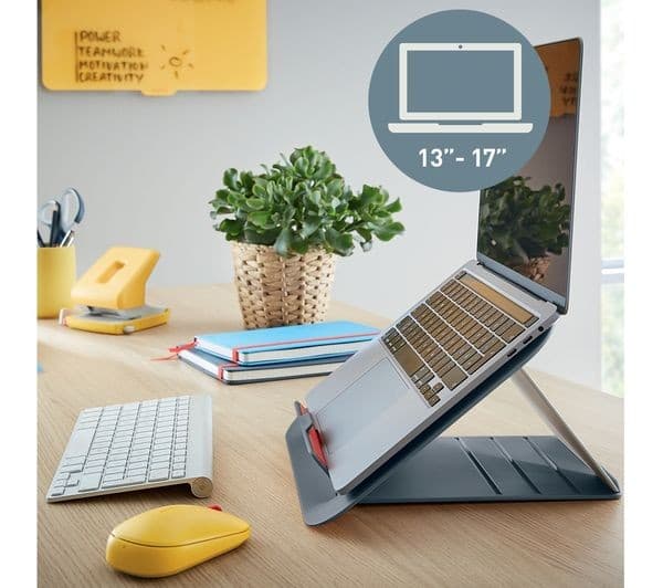 Leitz Ergo Cosy Adjustable Laptop Stand - Velvet Grey - Image 3